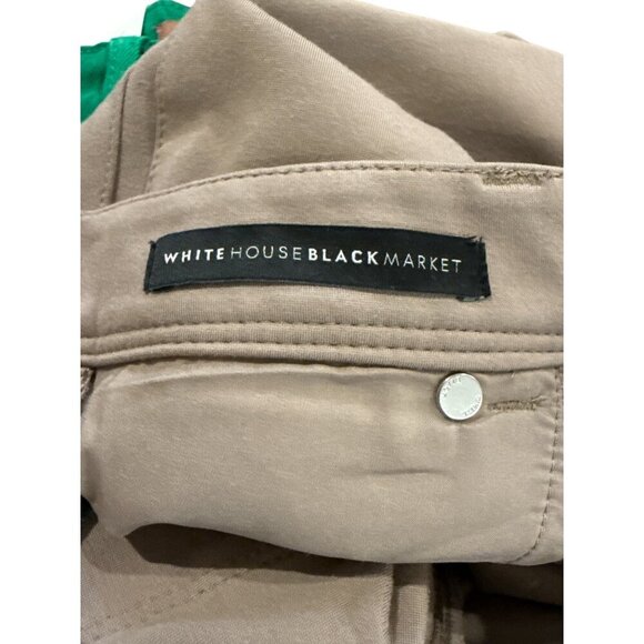 White House Black Market WHBM Skimmer Jeans Ankle Zippers Tan Size 6 Pre-Own EUC - Picture 8 of 9